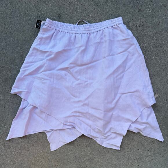 LAUREN Ralph Lauren Purple Handkerchief Hem Linen Blend Elastic Waist Skirt 1X - Picture 8 of 10